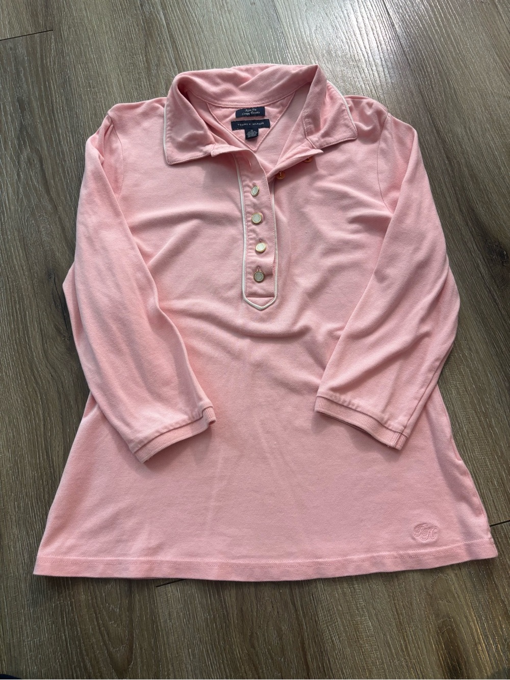 Tommy Hilfiger Pink Long-Sleeve Polo Tunic